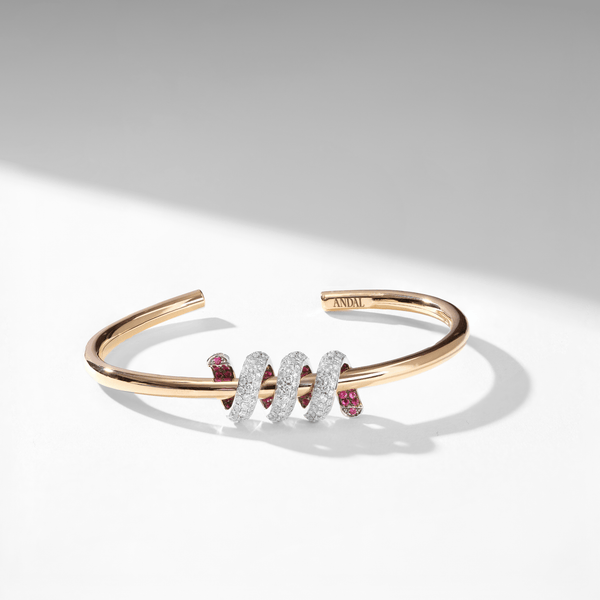 Spiral Bracelet - Rose + Pink Sapphires